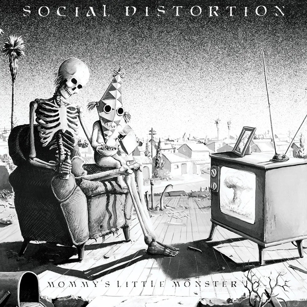the album cover for Social Distortion - Mommy's Little Monster: 40th Anniversary [Indie Exclusive Limited Edition Clear Smoke LP]