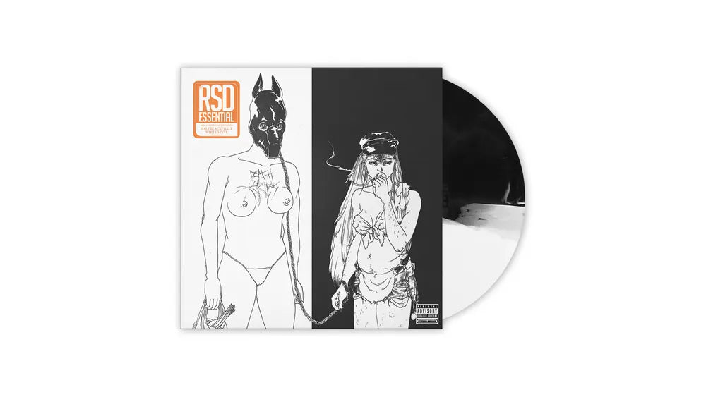 the album cover for Death Grips - The Money Store [RSD Essential Half Black Half White LP]
