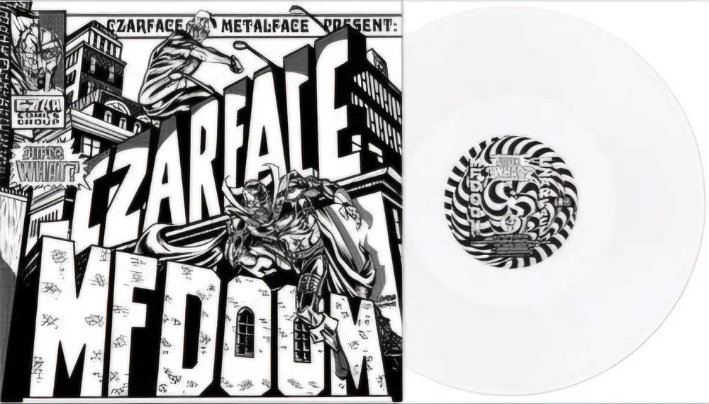 the album cover for CZARFACE & MF DOOM - Super What? [RSD Essential Indie Colorway Black & White Edition LP]