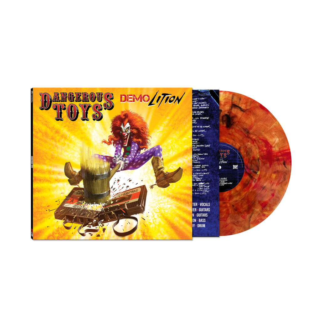 the album cover for Dangerous Toys - Demolition [ORANGE MARBLE/SWIRL LP]