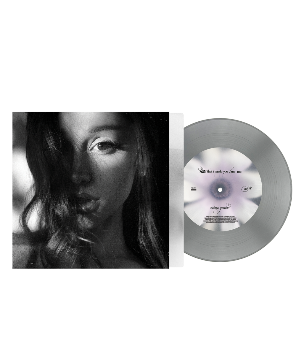 the album cover for Ariana Grande - hate that i made you love me [fluffy tail gray]