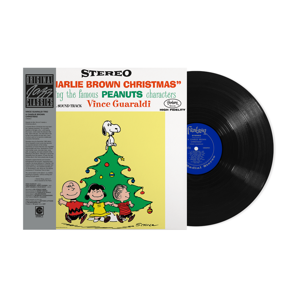 the album cover for Vince Guaraldi Trio - A Charlie Brown Christmas - Original Jazz Classics Series [180g Black tip-on w obi]