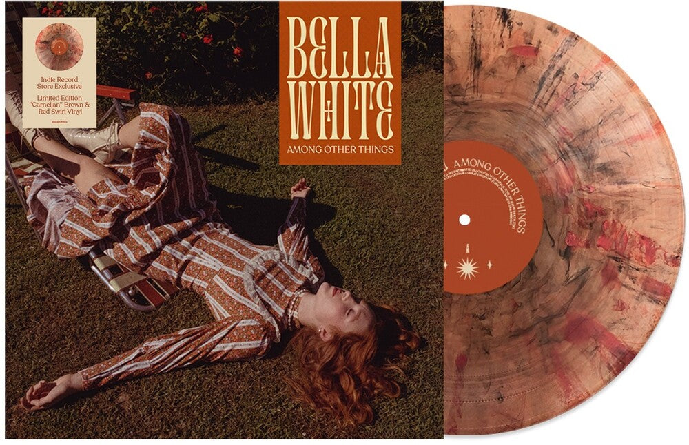 the album cover for Bella White - Among Other Things [Indie Exclusive Limited Edition Carnelian Brown & Red Swirl LP]