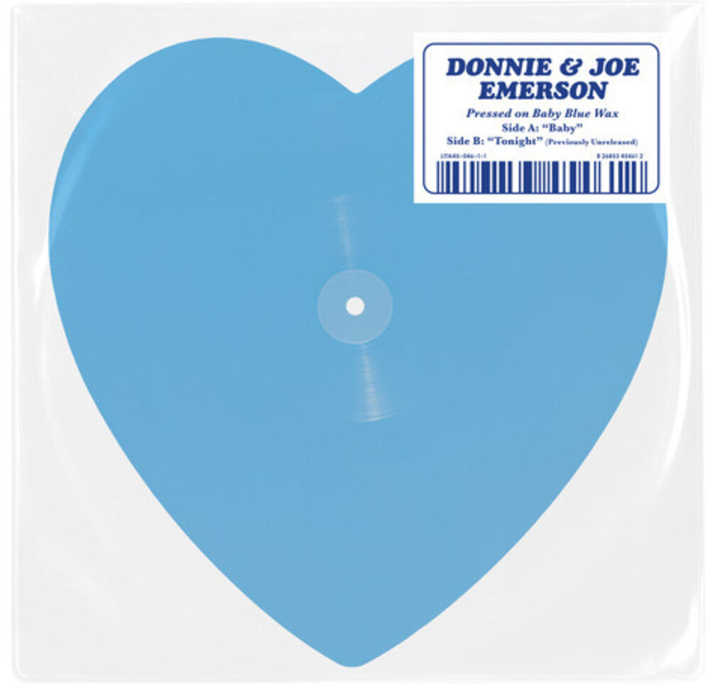 the album cover for Donny Emerson  & Joe - Baby" Heart Shaped Record" - Blue (Blue) [Colored Vinyl]