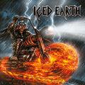 the album cover for Iced Earth - Hellrider - Orange/Yellow/Silver Splatter [Colored Vinyl]