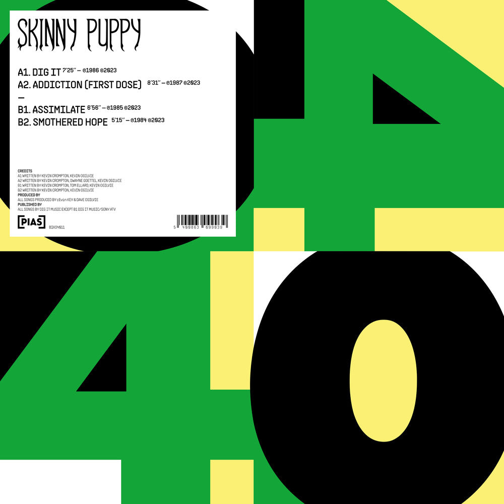 the album cover for Skinny Puppy - - Pias 40