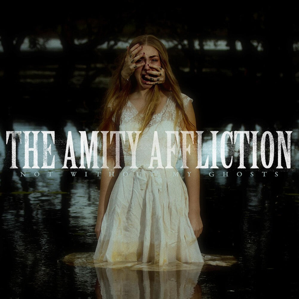 the album cover for The Amity Affliction - Not Without My Ghosts [Indie Exclusive Limited Edition Blue w/Black & White Marble LP]