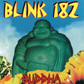 the album cover for blink-182 - Buddha - Blue/Red Splatter (Blue) [Colored Vinyl] (Red)