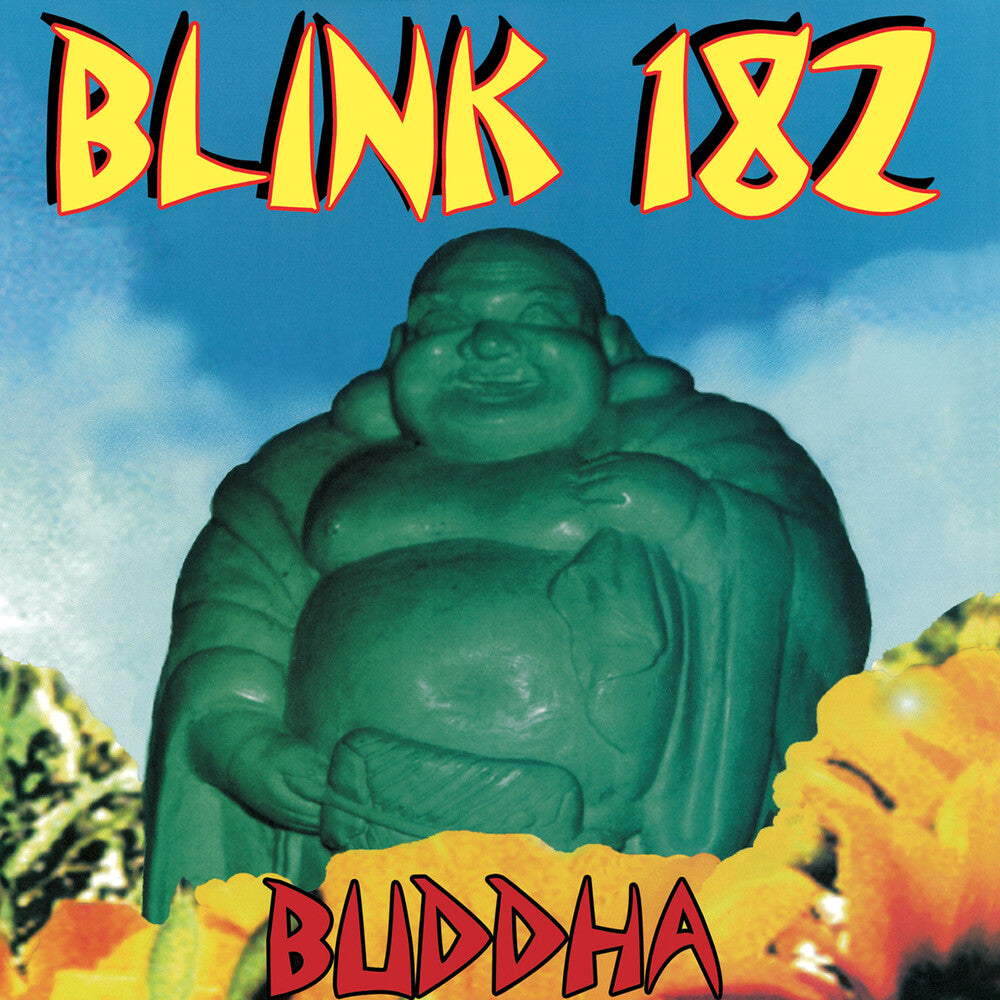 the album cover for blink-182 - Buddha - Blue/Red Splatter (Blue) [Colored Vinyl] (Red)