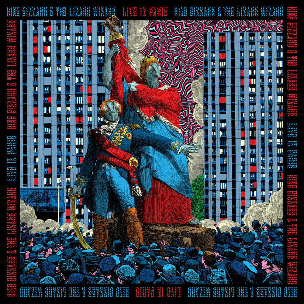 the album cover for King Gizzard & The Lizard Wizard - Live In Paris (Fuzz Club) [Colored Vinyl] (Wht)