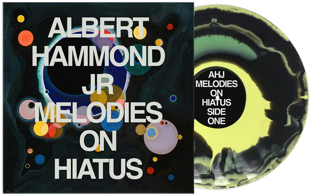 the album cover for Albert Hammond, Jr. - Melodies On Hiatus [Indie Exclusive Limited Edition Yellow/Green Black LP]