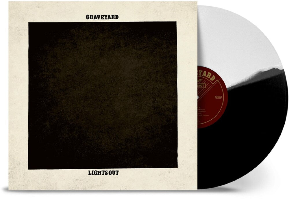 the album cover for Graveyard - Lights Out [Indie Exclusive] Black & White Split (Blk) [Colored Vinyl]