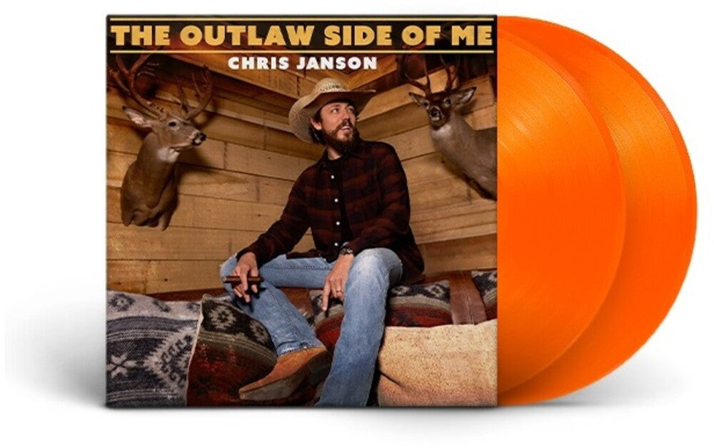 the album cover for Chris Janson - The Outlaw Side Of Me [Neon Orange 2 LP]