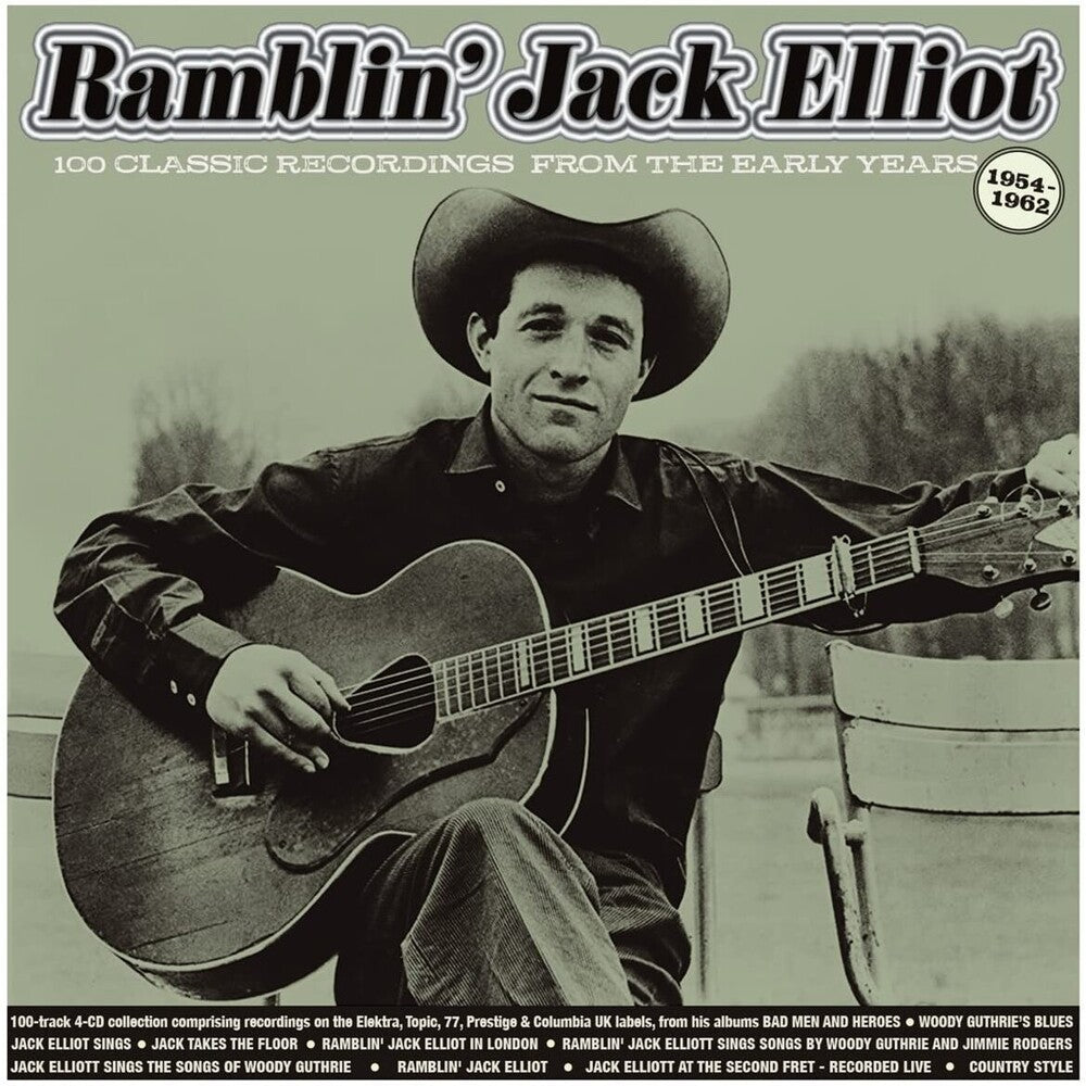 the album cover for Jack Elliot  Ramblin' - 100 Classic Recordings 1954-62