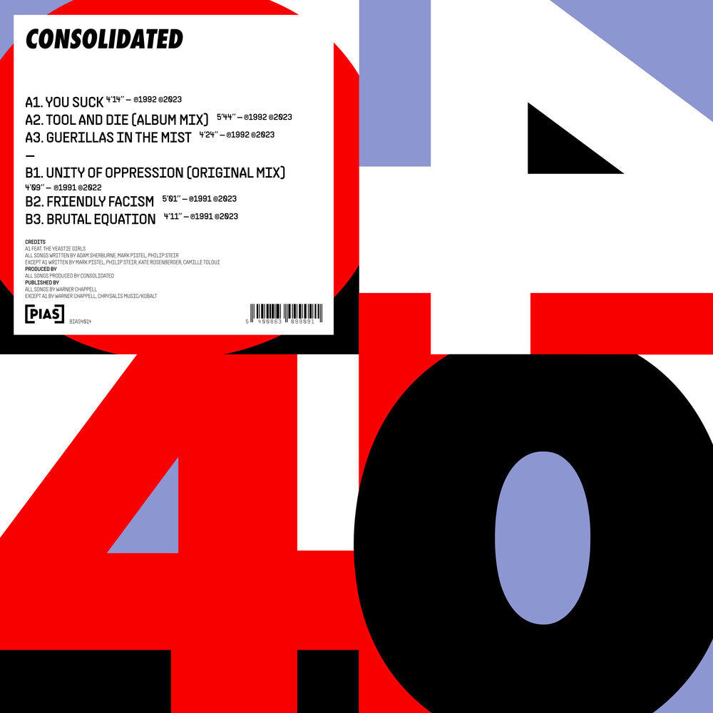 the album cover for Consolidated - - Pias 40