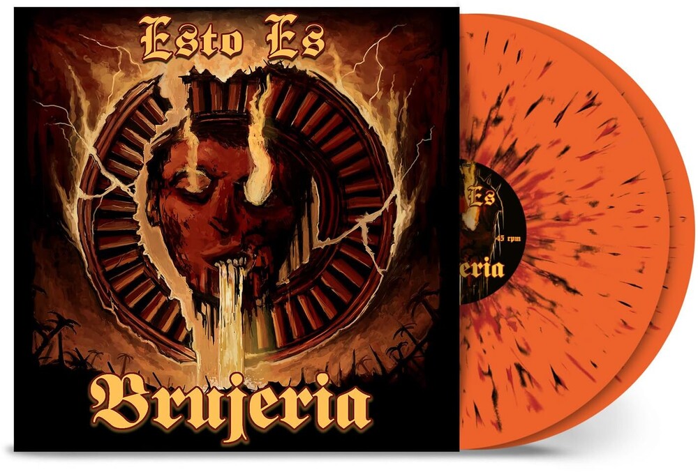 the album cover for Brujeria - Esto Es Brujeria - Orange Red & Black Splatter
