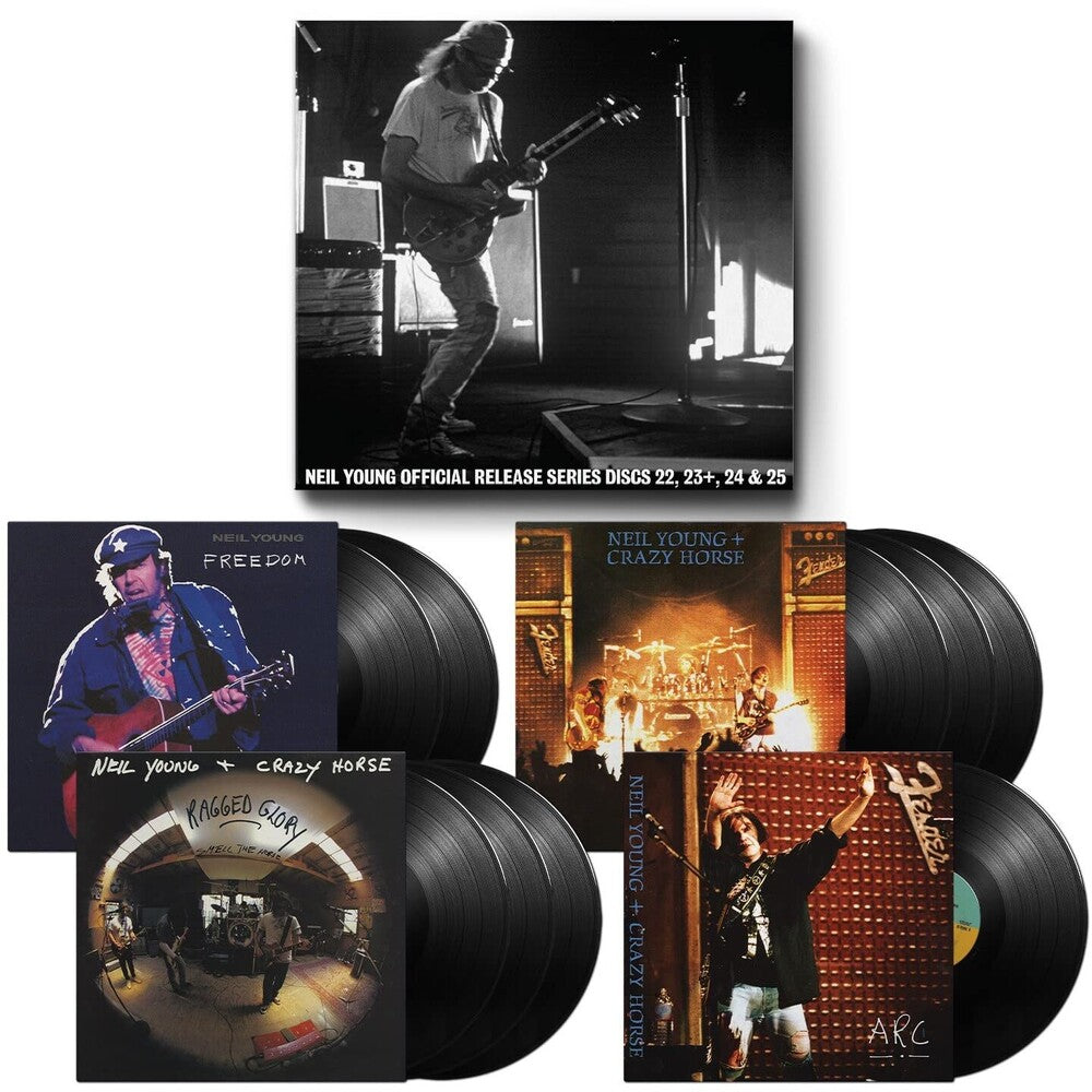 the album cover for Neil Young - ORS box #5 Official Release Series Discs 22, 23+, 24 & 25 (includes: Arc, Weld, Ragged Glory, Freedom) [LP Box Set]