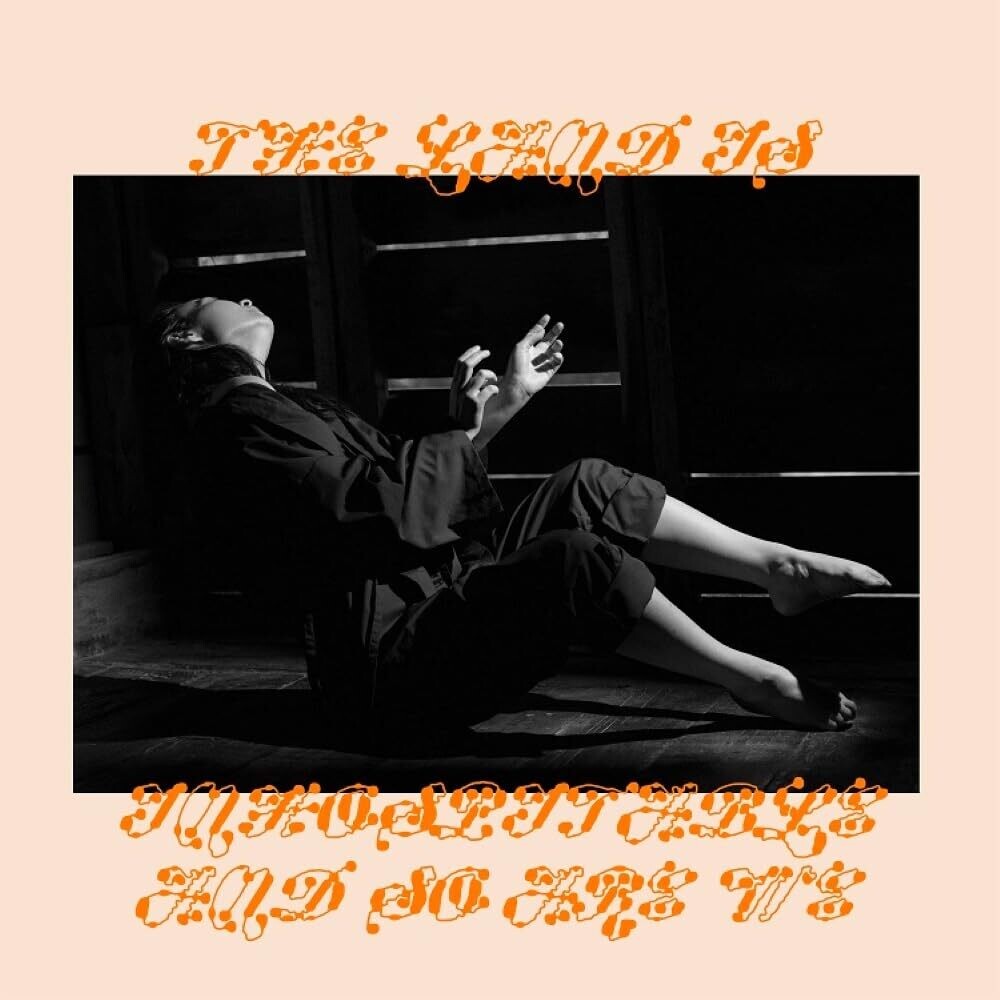 the album cover for Mitski - The Land Is Inhospitable and So Are We [Indie Exclusive Limited Edition Robin Egg Blue LP w/ Baby Pink Slipcase]