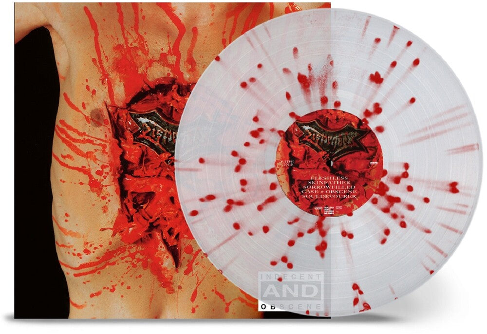 the album cover for Dismember - Ismember / Indecent & Obscene [Indie Exclusive] [Clear Vinyl] (Red)