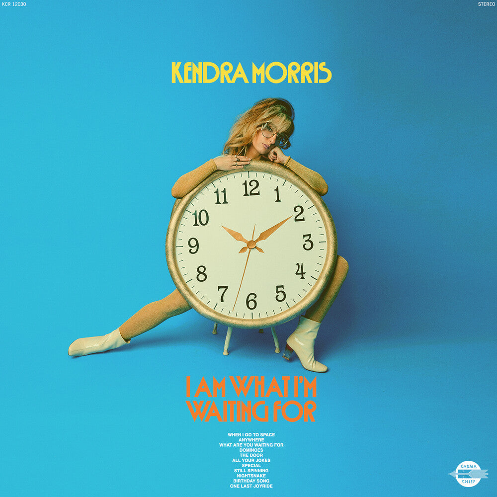 the album cover for Kendra Morris - I Am What I'm Waiting For [Transparent Blue w/ White Swirl LP]