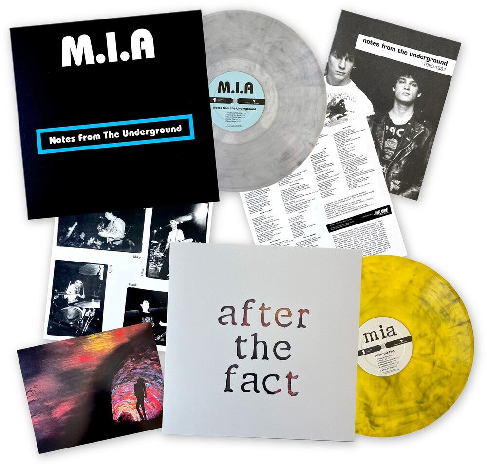 the album cover for M.I.A. - Notes From The Underground + After The Fact [Colored Vinyl]