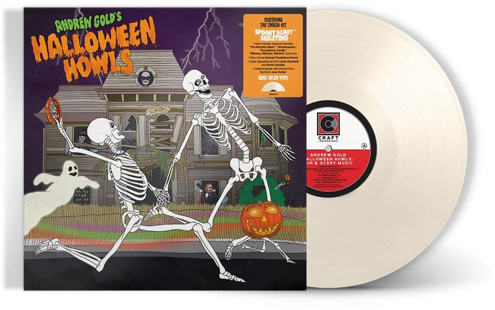 the album cover for Andrew Gold - Halloween Howls: Fun &amp; Scary Music [Bone LP]