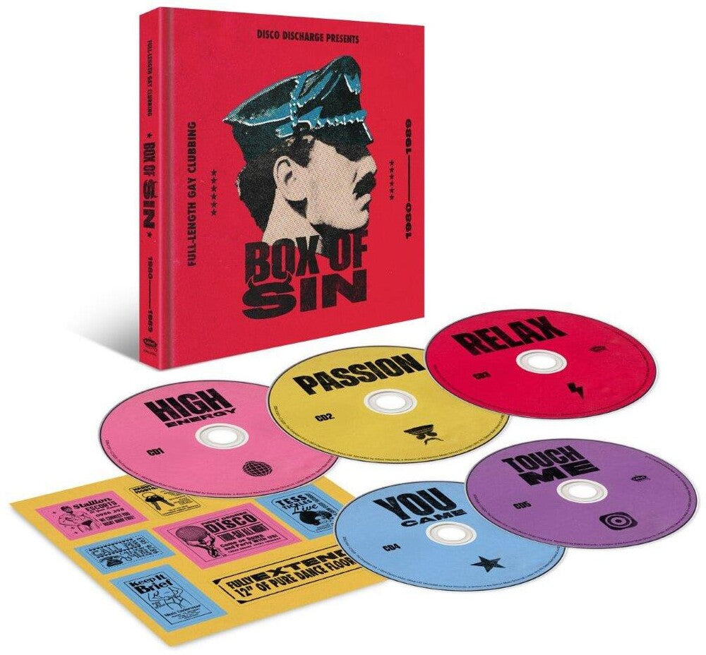 the album cover for Disco Discharge Presents Box Of Sin / Various - Disco Discharge Presents Box Of Sin / Various (Uk)