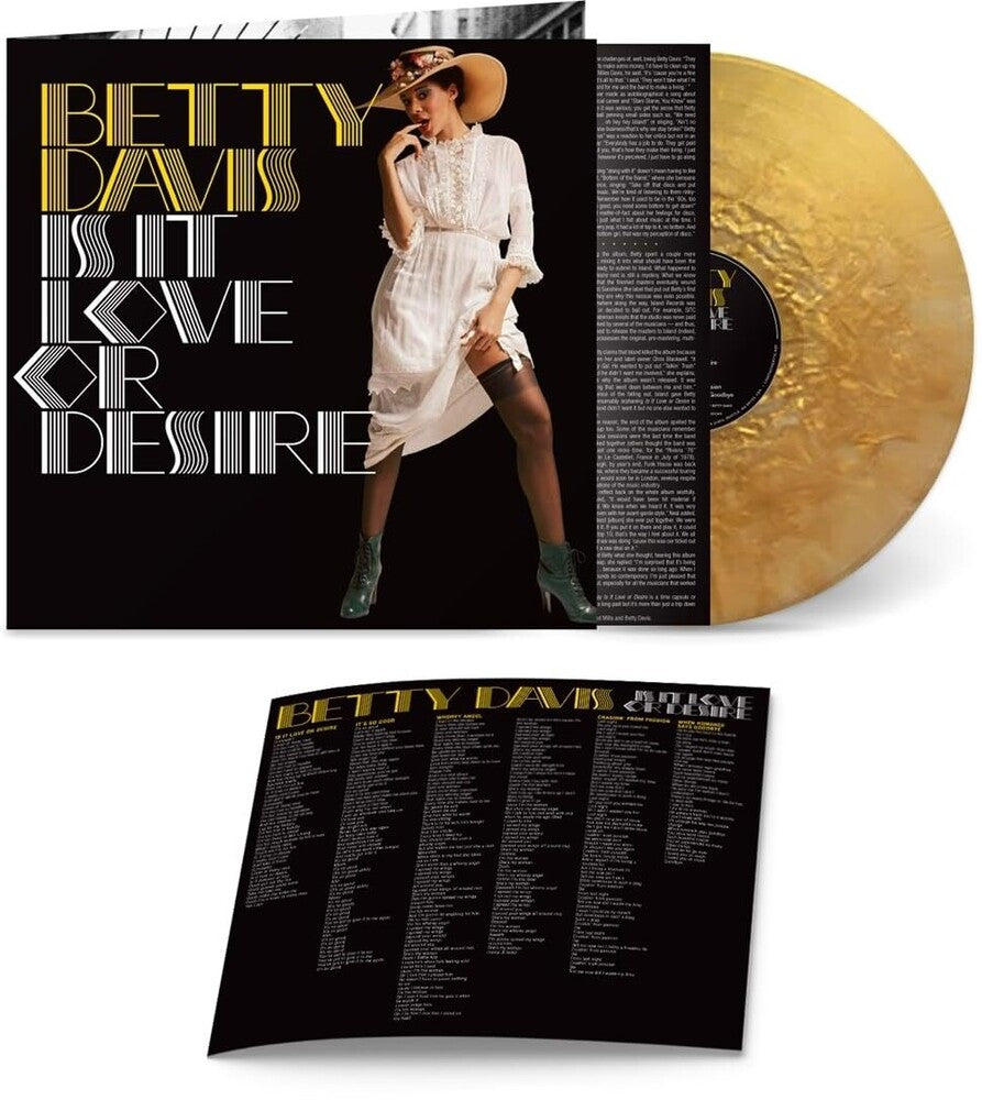 the album cover for Betty Davis - Is It Love Or Desire - Gold [Colored Vinyl] (Gol)