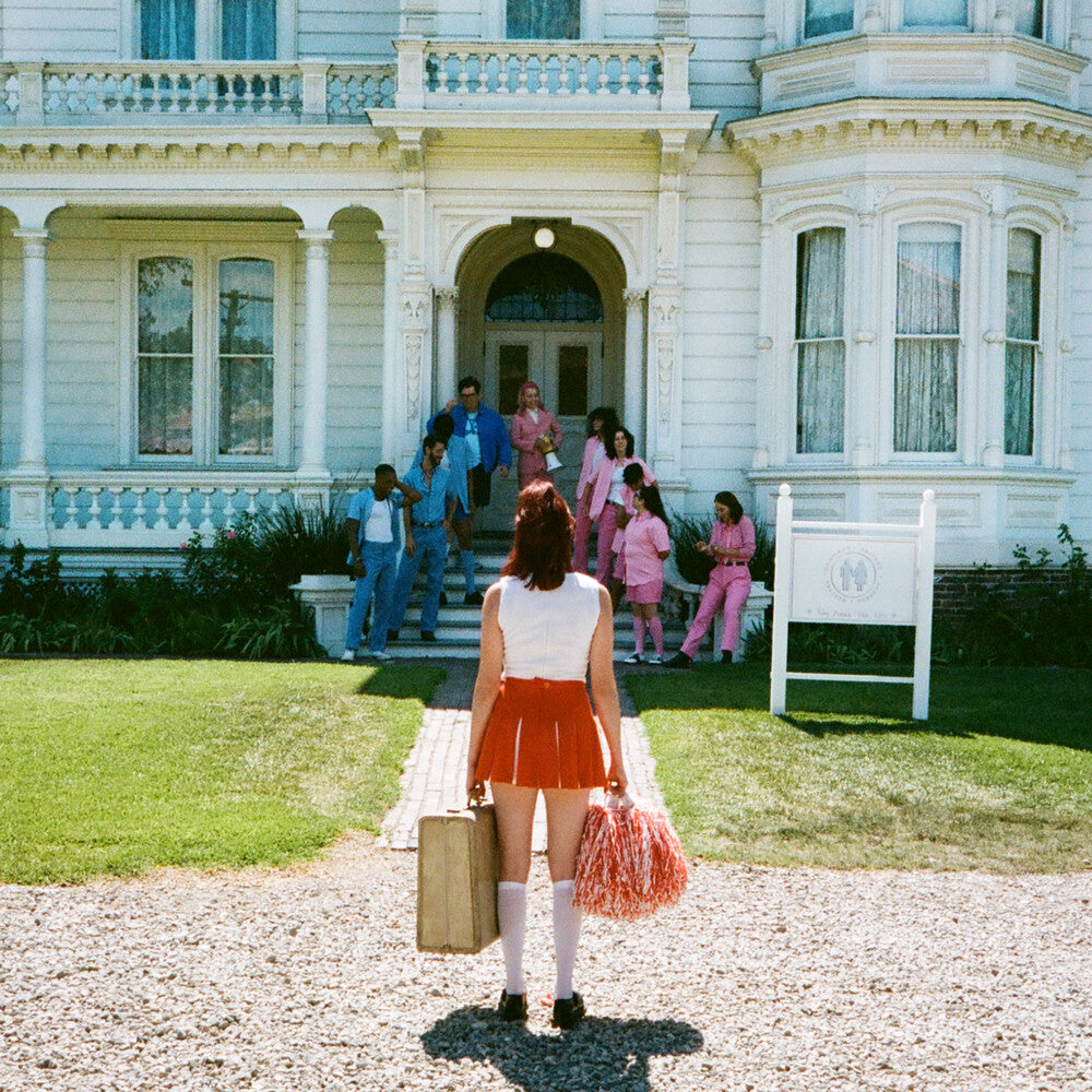 the album cover for Muna & Phoebe Bridgers - Silk Chiffon [Pink Vinyl Single]