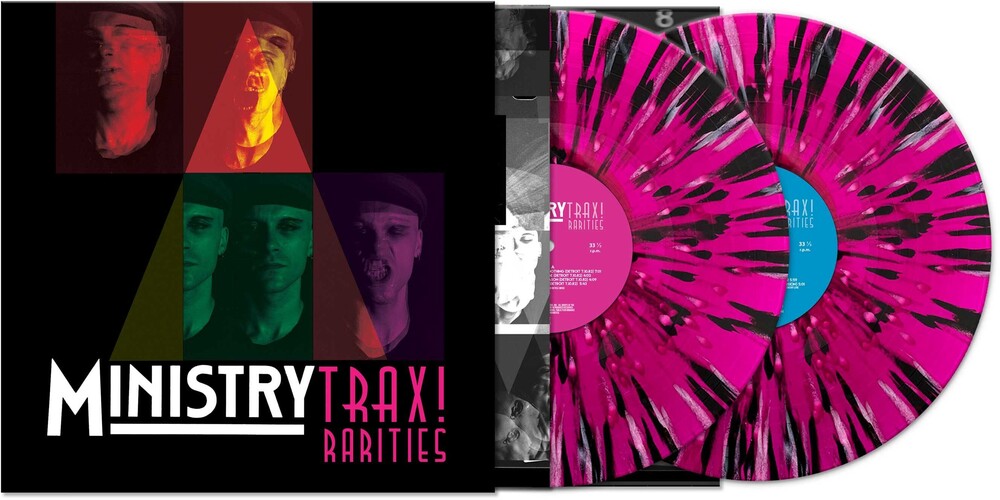 the album cover for Ministry - Trax Rarities - Black/White/Magenta Splatter