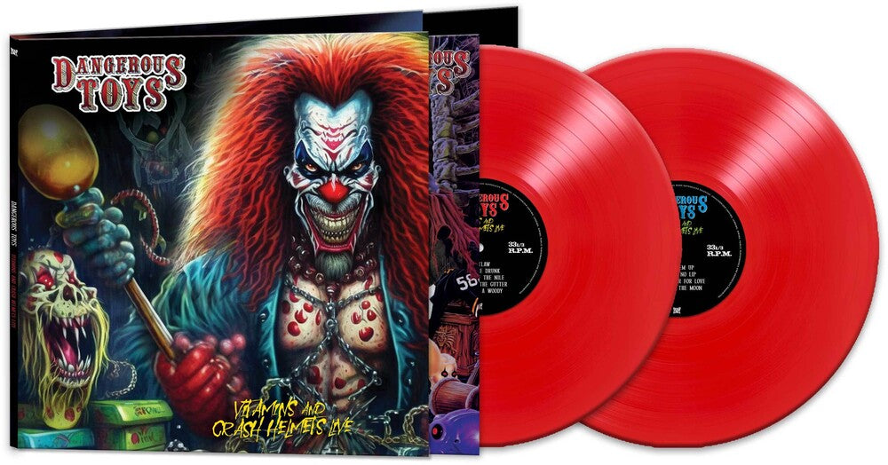 the album cover for Dangerous Toys - Vitamins & Crash Helmets Live - Red [Colored Vinyl] (Red)