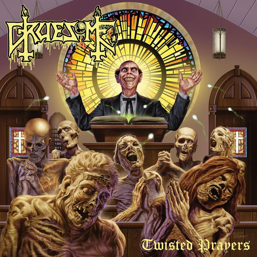 the album cover for Gruesome - Twisted Prayers (Blue) [Clear Vinyl]