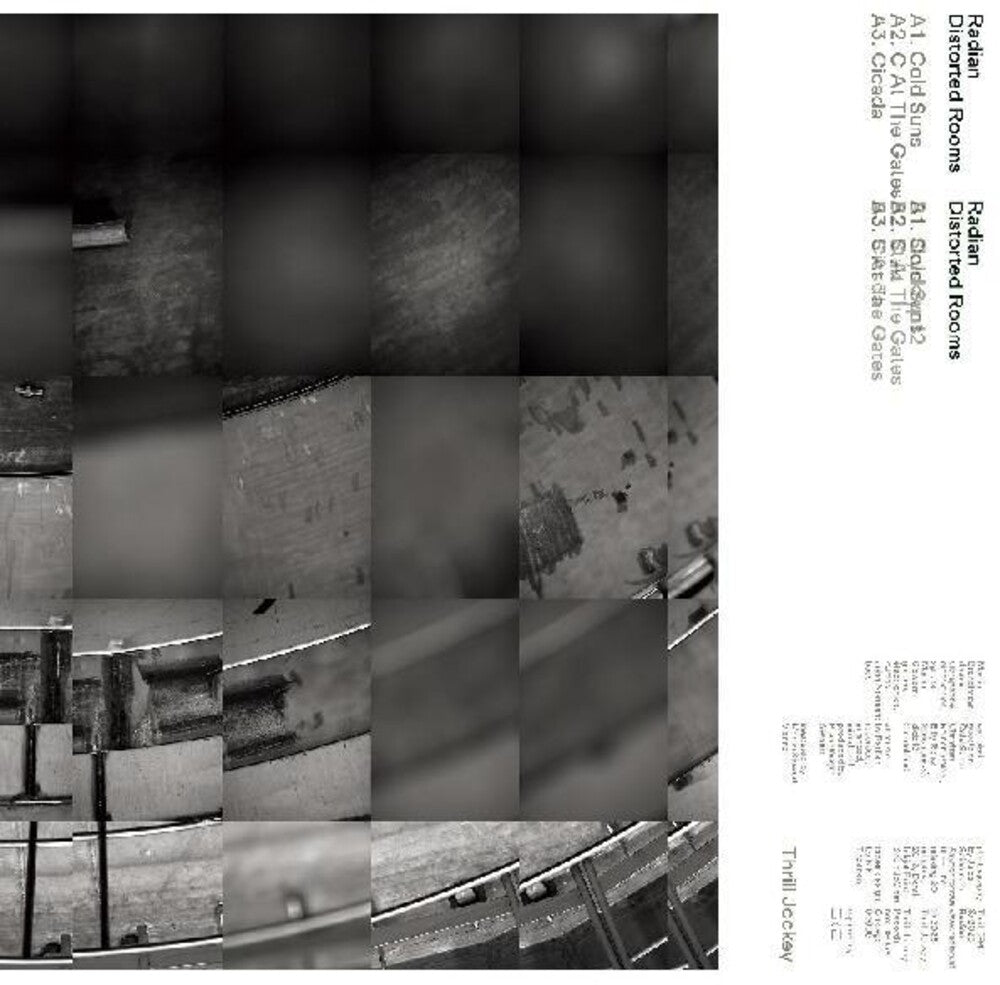 the album cover for Radian - Distorted Rooms