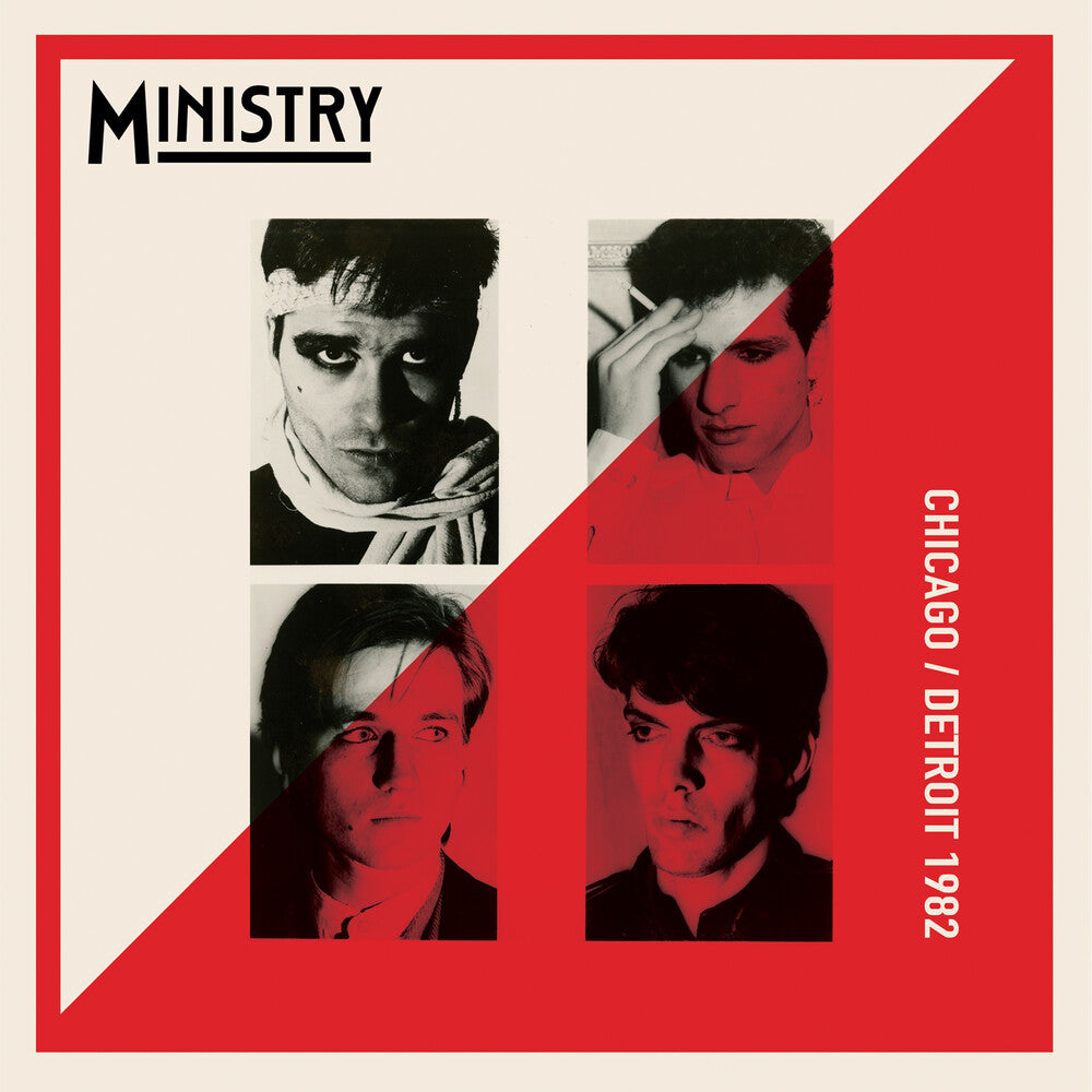the album cover for Ministry - Chicago/Detroit 1982 - Red Marble [Colored Vinyl] (Red)