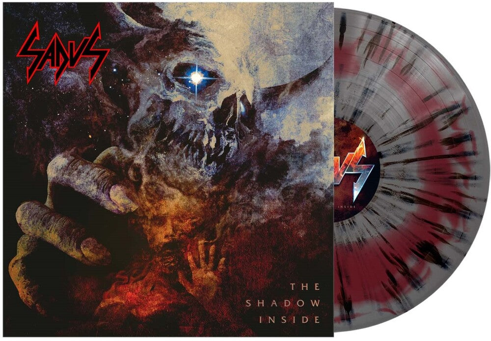 the album cover for Sadus - Shadow Inside - Silver, Red & Black Splatter (Blk)