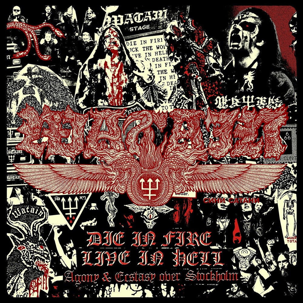 the album cover for Watain - Die In Fire - Live In Hell