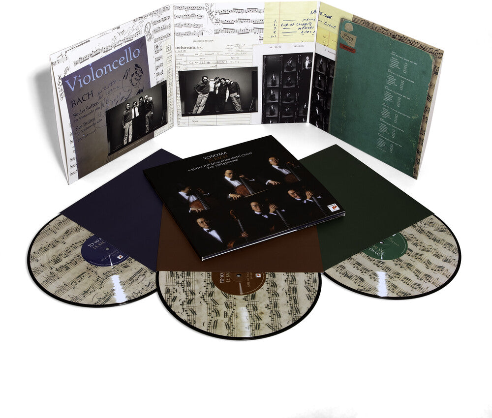 the album cover for Bach / Yo Ma -Yo - Six Unaccompanied Cello Suites The 1983 Sessions