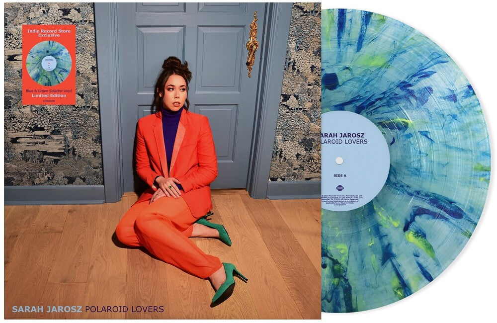 the album cover for Sarah Jarosz - Polaroid Lovers [Indie Exclusive Limited Edition Blue & Green Splatter LP]