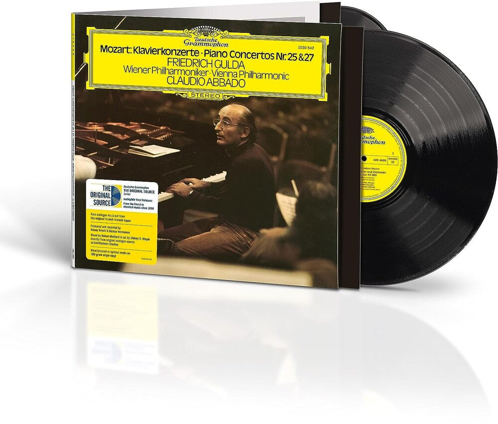 the album cover for Friedrich Gulda / Wiener Philharmoniker / Claudio Abbado - Mozart: Piano Concertos Nos. 25 & 27 [The Original Source Series] [2 LP]