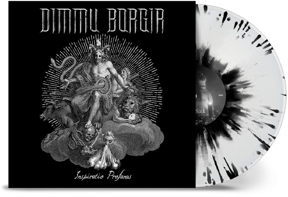 the album cover for Dimmu Borgir - Inspiratio Profanus - Black & White Splatter (Blk)
