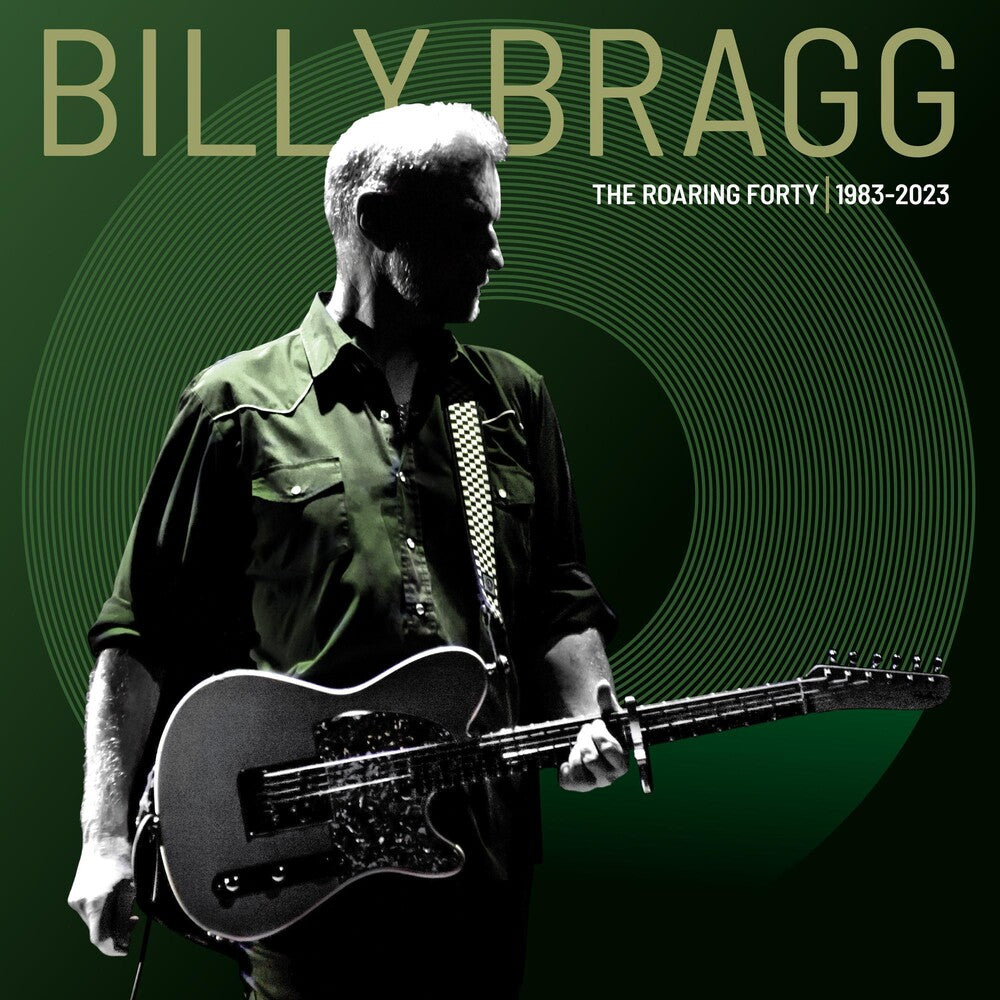 the album cover for Billy Bragg - Roaring Forty 1983-2023 [Colored Vinyl] [Deluxe] (Grn) (Ofgv)