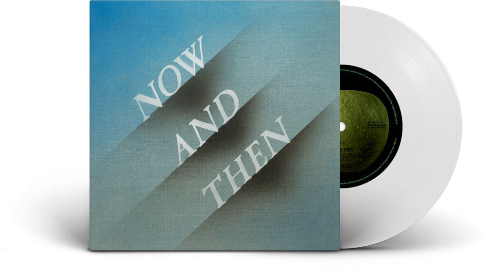 the album cover for The Beatles - Now and Then [Clear 7in Vinyl Single]