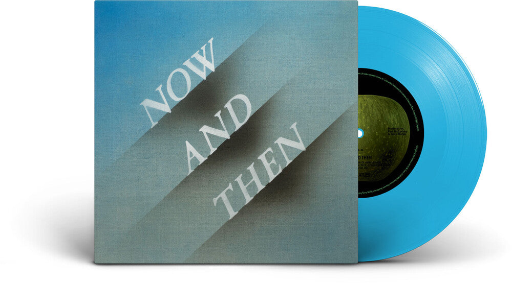 the album cover for The Beatles - Now and Then [Light Blue 7in Vinyl Single]