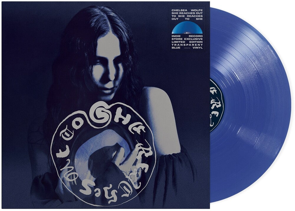 the album cover for Chelsea Wolfe - She Reaches Out To She Reaches Out To She [Indie Exclusive Limited Edition Cobalt Blue LP]