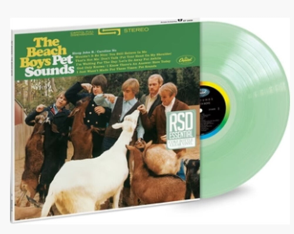 the album cover for The Beach Boys - Pet Sounds [RSD Essential Coke Bottle Clear LP]