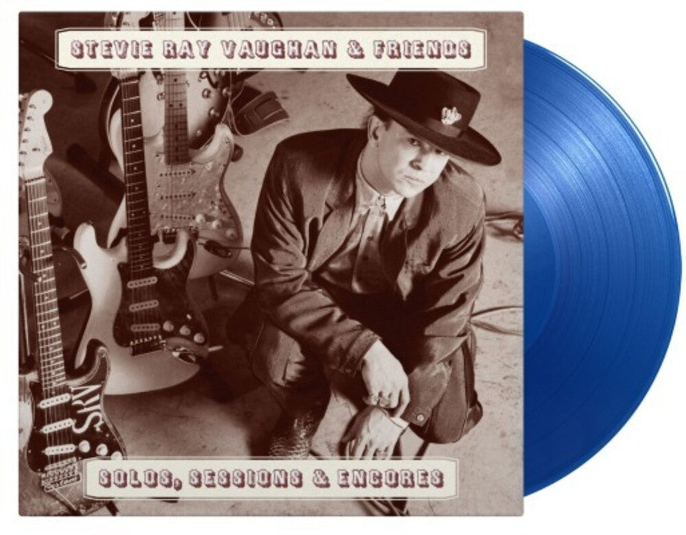 the album cover for Stevie Vaughan  Ray & Friends - Solos Sessions & Encores (Blue) [Colored Vinyl] [Limited Edition] [180 Gram]
