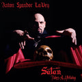 the album cover for Anton Lavey - Satan Takes A Holiday - Red Marble [Colored Vinyl] (Red)