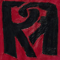 the album cover for ROSALÍA &amp; RAUW ALEJANDRO - RR [Red/Black Smoke Heart-Shaped Vinyl Single]