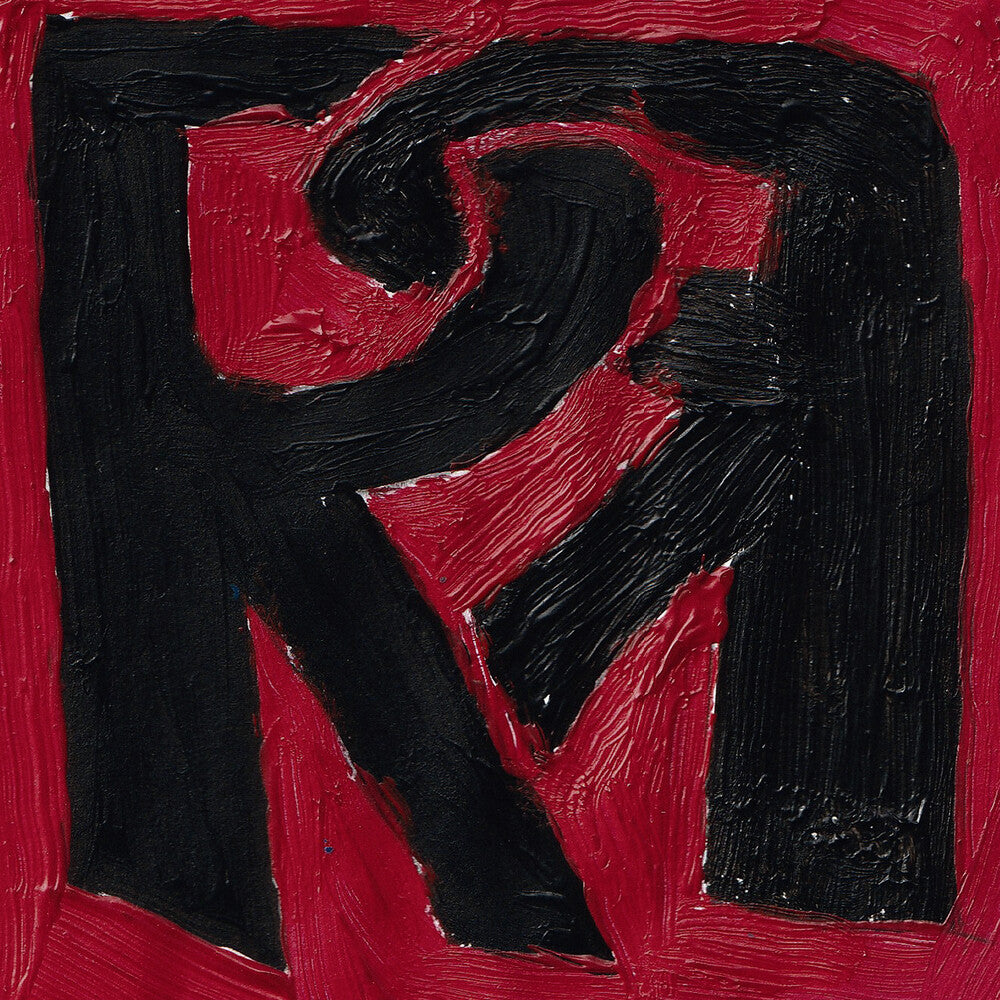 the album cover for ROSALÍA &amp; RAUW ALEJANDRO - RR [Red/Black Smoke Heart-Shaped Vinyl Single]