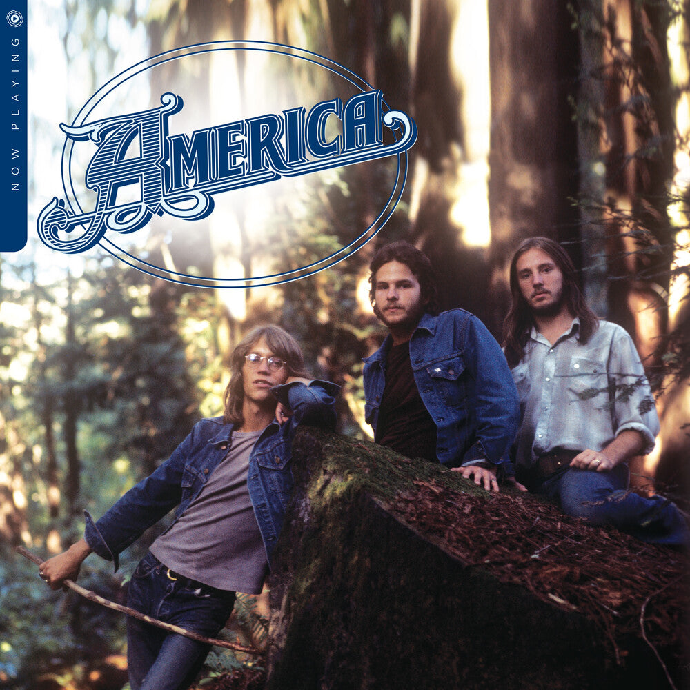 the album cover for America - Now Playing [SYEOR 24 Exclusive Coke Bottle Clear LP]